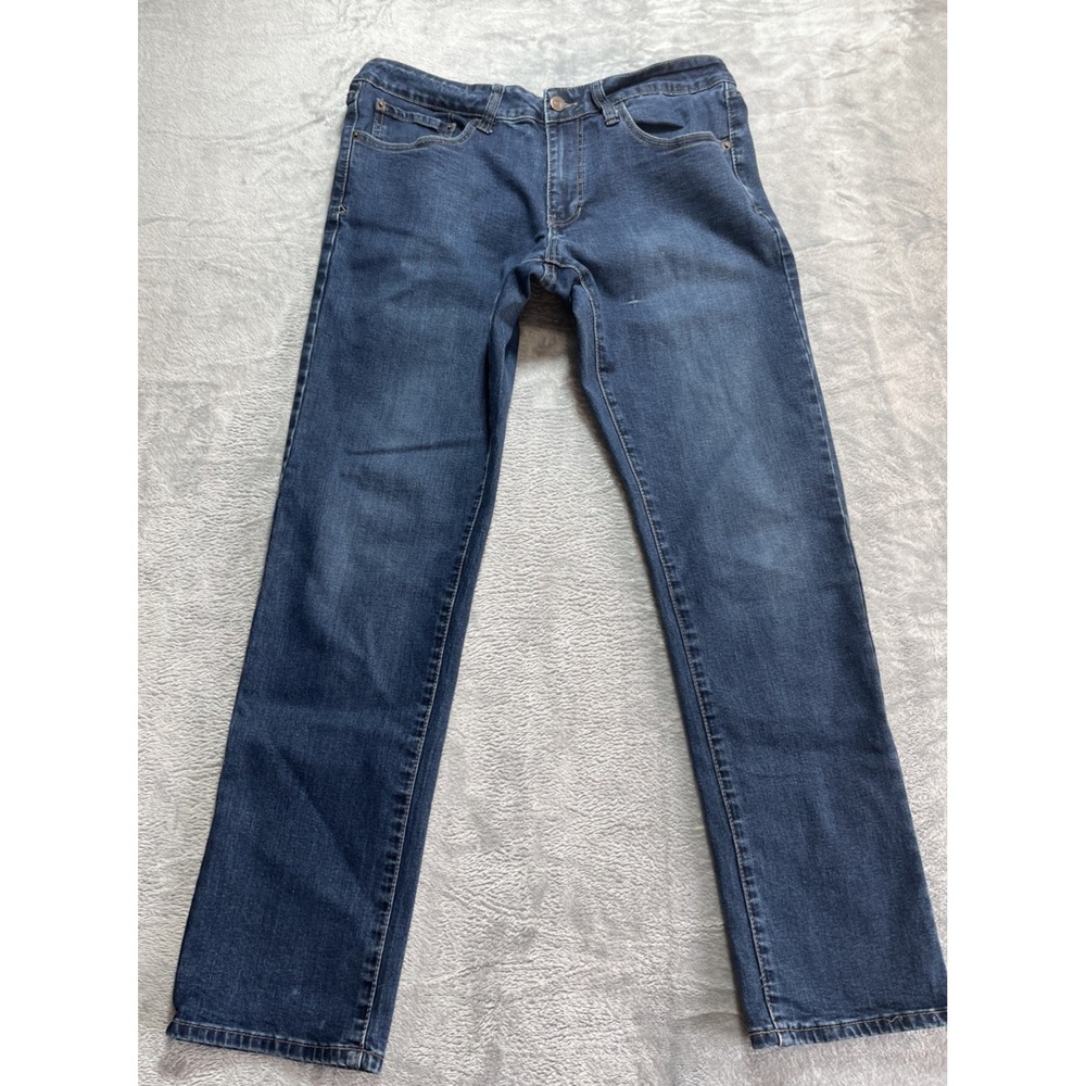 IZOD Jeans Men 34x32 Blue Comfort Stretch Straight Fit Denim Pants Low Rise